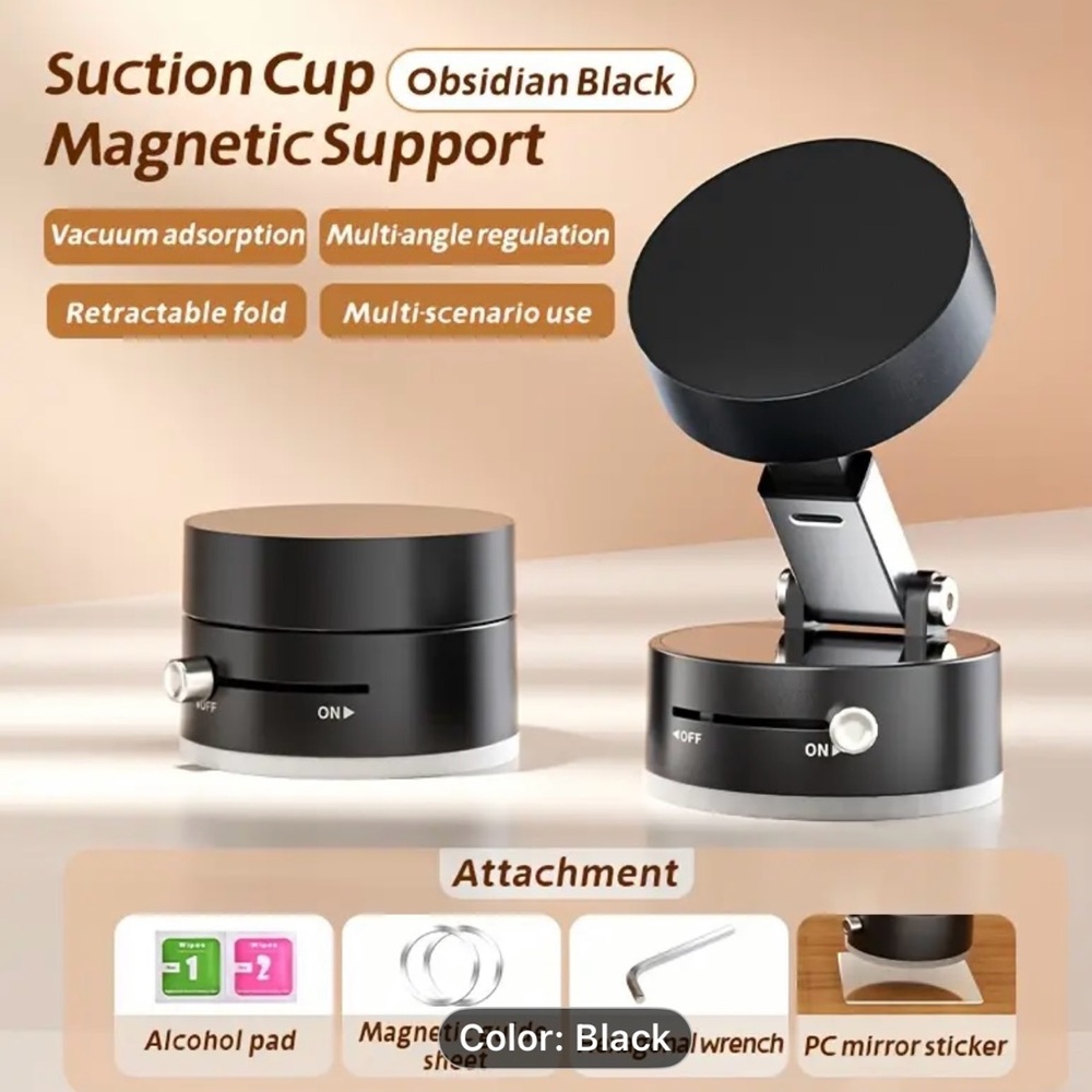 Black Suction Cup Magnetic Phone Holder - Picture 3 of 3